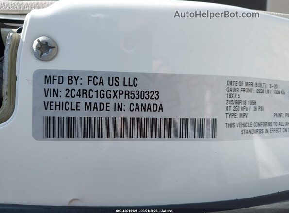 2C4RC1GGXPR530323 2023 CHRYSLER PACIFICA White Engine compartment view