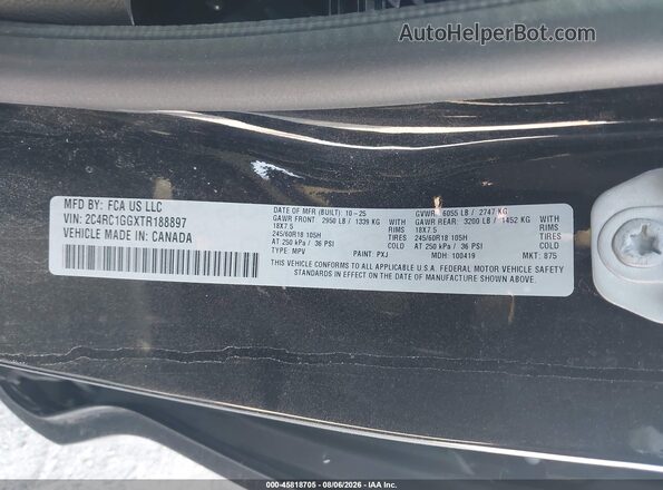 2C4RC1GGXTR188897 2026 CHRYSLER PACIFICA Black Вид підкапотного простору