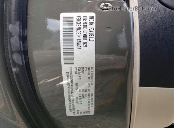 2C4RC1L7XNR118924 2022 CHRYSLER PACIFICA Зеленый Вид наклейки с VIN-кодом
