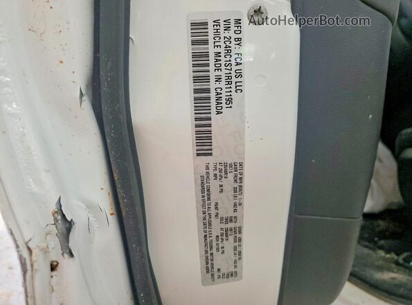 2C4RC1S71RR111951 2024 CHRYSLER PACIFICA White Widok naklejki z numerem VIN