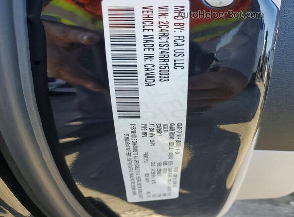 2C4RC1S74RR150033 2024 CHRYSLER PACIFICA Black Widok naklejki z numerem VIN