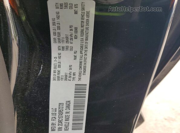 2C4RC1S74SR572728 2025 CHRYSLER PACIFICA Черный Панорамный вид салона 360°