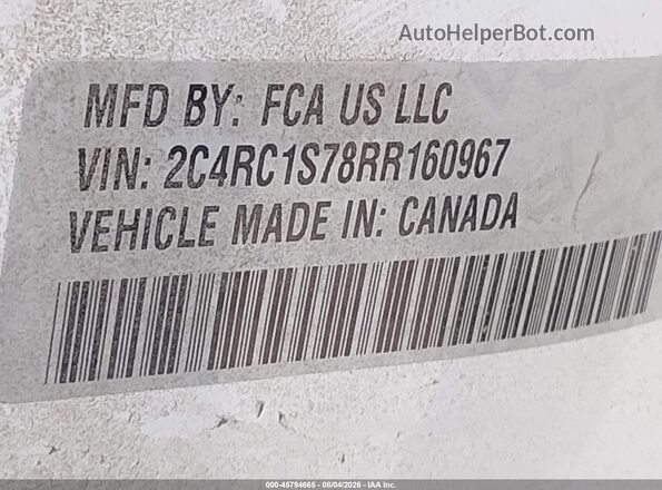 2C4RC1S78RR160967 2024 CHRYSLER PACIFICA White Widok komory silnika