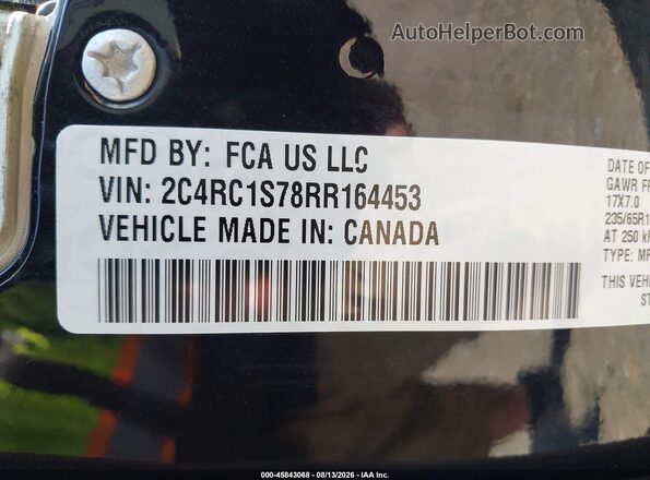 2C4RC1S78RR164453 2024 CHRYSLER PACIFICA Black ძრავის განყოფილების ხედი