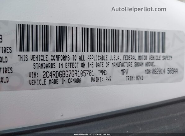 2C4RDGBG7GR105701 2016 DODGE GRAND CARAVAN Черный Вид подкапотного пространства