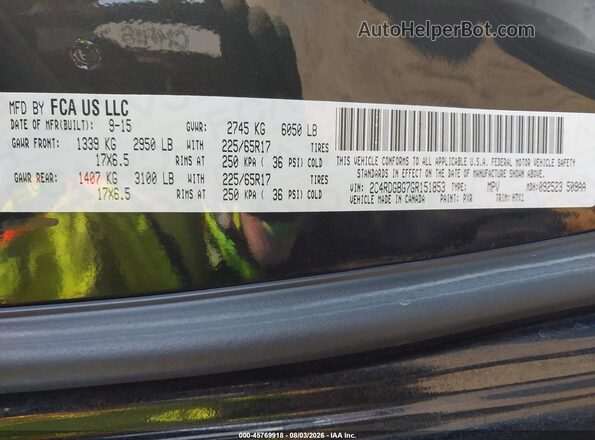2C4RDGBG7GR151853 2016 DODGE GRAND CARAVAN Black Вид підкапотного простору