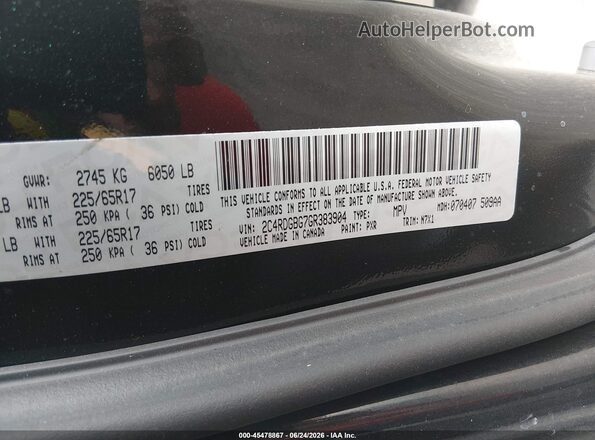 2C4RDGBG7GR383904 2016 DODGE GRAND CARAVAN Black Вид підкапотного простору