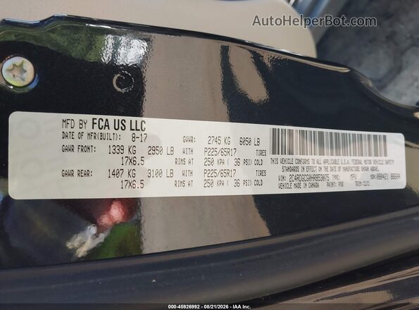 2C4RDGCG0HR853075 2017 DODGE GRAND CARAVAN Black Շարժիչի բաժամունքի տեսք