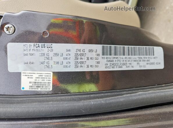 2C4RDGCG1LR169029 2020 DODGE GRAND Two Tone 