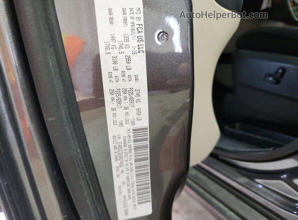 2C4RDGCG2GR274832 2016 DODGE GRAND Gray Вид наклейки з VIN-кодом