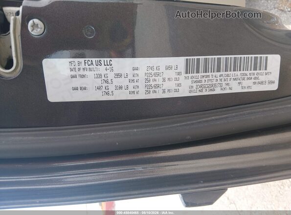 2C4RDGCG2GR351733 2016 DODGE GRAND CARAVAN Серый Вид подкапотного пространства