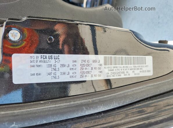2C4RDGCG2HR724996 2017 DODGE GRAND Black Widok naklejki z numerem VIN