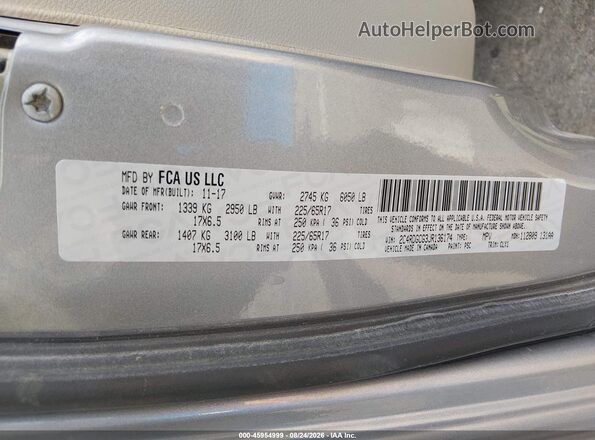 2C4RDGCG3JR136174 2018 DODGE GRAND CARAVAN Silver Widok komory silnika