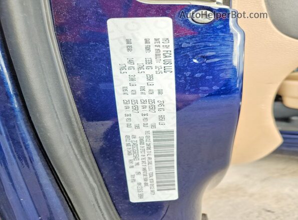 2C4RDGCG5GR256423 2016 DODGE GRAND Blue VIN კოდის სტიკერის ხედი