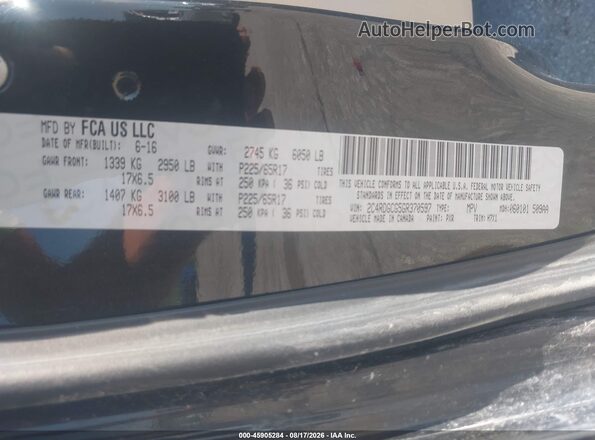 2C4RDGCG5GR370597 2016 DODGE GRAND CARAVAN Black Շարժիչի բաժամունքի տեսք