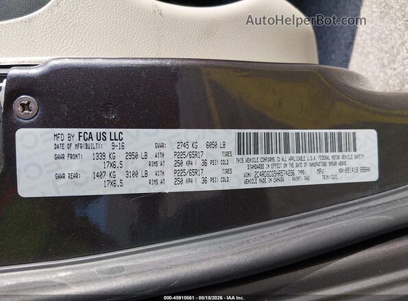 2C4RDGCG5HR574236 2017 DODGE GRAND CARAVAN Серый Вид подкапотного пространства