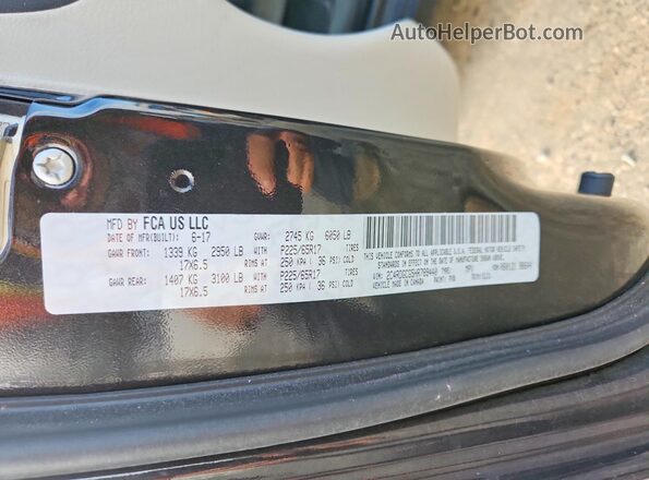2C4RDGCG5HR789440 2017 DODGE GRAND Black Widok naklejki z numerem VIN