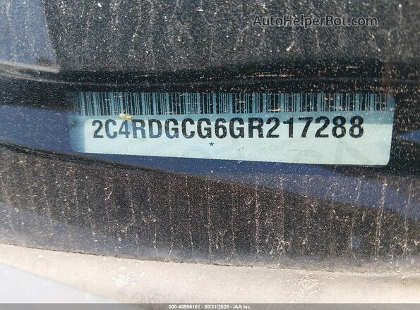 2C4RDGCG6GR217288 2016 DODGE GRAND CARAVAN Silver Vista del compartimento del motor