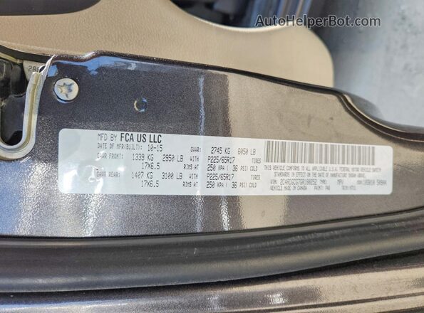 2C4RDGCG7GR180252 2016 DODGE GRAND Gray Панорамний вид салону 360°