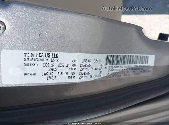 2C4RDGCG7HR637420 2017 DODGE GRAND CARAVAN Серый Вид подкапотного пространства