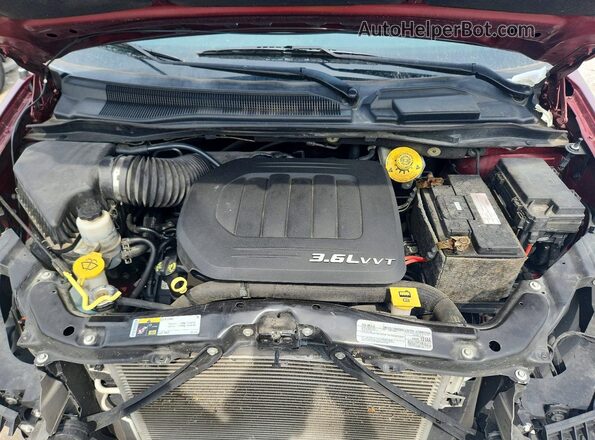 2C4RDGCG7JR297305 2018 DODGE GRAND Burgundy ძრავის განყოფილების ხედი