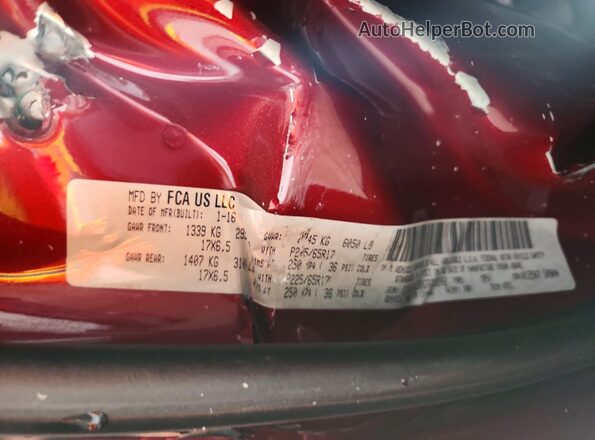 2C4RDGCG8GR313102 2016 DODGE GRAND Maroon Вид підкапотного простору