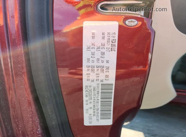2C4RDGCG8JR178761 2018 DODGE GRAND Burgundy Widok naklejki z numerem VIN