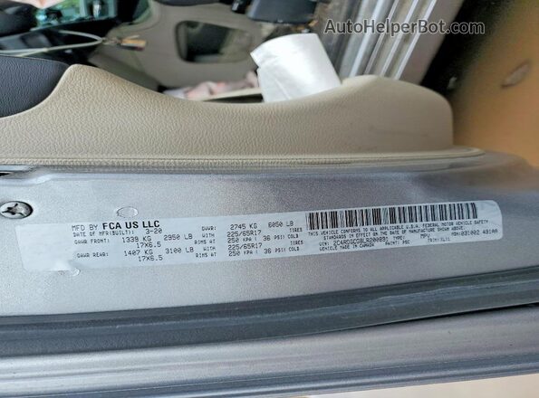 2C4RDGCG8LR200891 2020 DODGE GRAND Silver Շարժիչի բաժամունքի տեսք