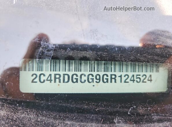 2C4RDGCG9GR124524 2016 DODGE GRAND Серый Вид наклейки с VIN-кодом