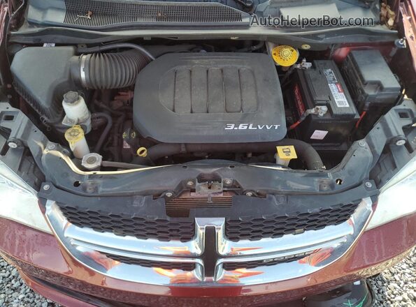 2C4RDGCG9JR266119 2018 DODGE GRAND Burgundy ძრავის განყოფილების ხედი