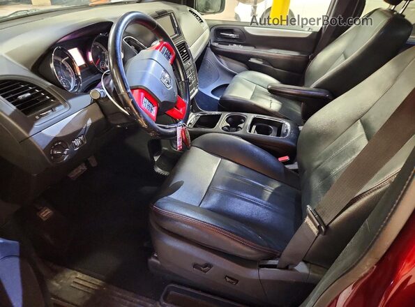 2C4RDGEG0JR296056 2018 DODGE GRAND Burgundy Widok wnętrza z przodu