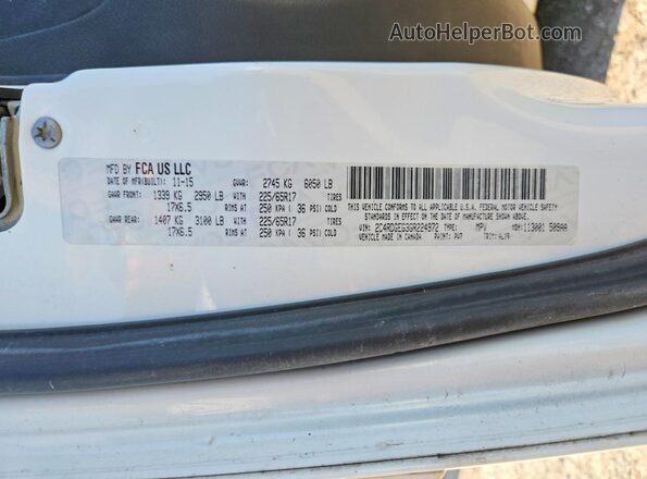 2C4RDGEG3GR224972 2016 DODGE GRAND White VIN sticker view
