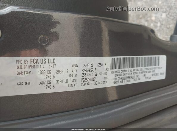 2C4RDGEG8HR674313 2017 DODGE GRAND CARAVAN Черный Вид подкапотного пространства