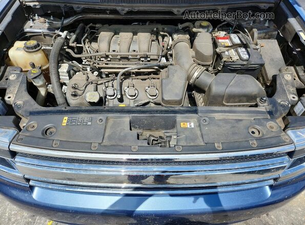 2FMGK5C81JBA10488 2018 FORD FLEX Blue Vista del compartimento del motor