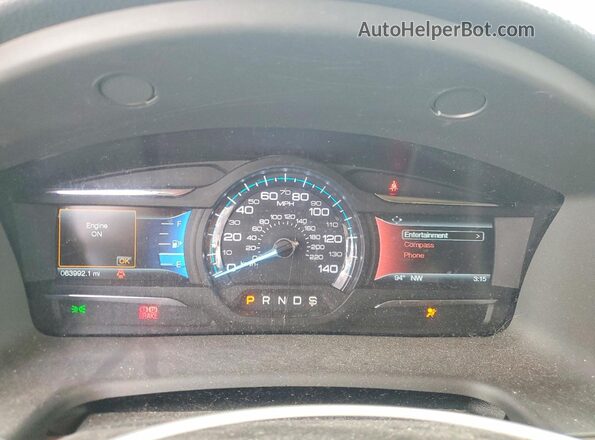 2FMGK5C84KBA25777 2019 FORD FLEX Blue ხელსაწყოთა პანელის ხედი