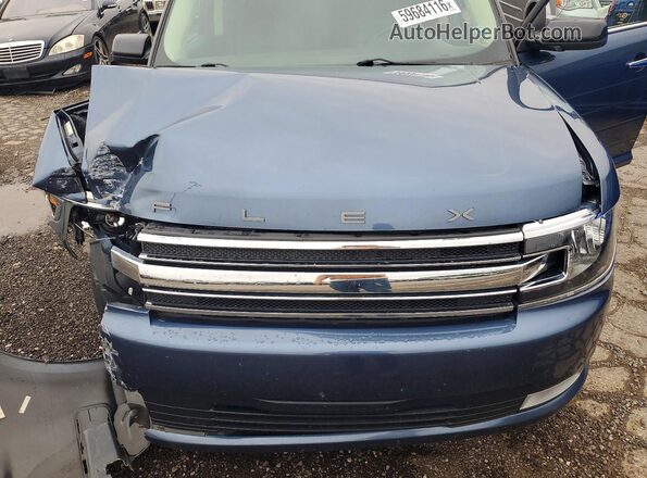 2FMGK5C86JBA00667 2018 FORD FLEX Blue Widok komory silnika