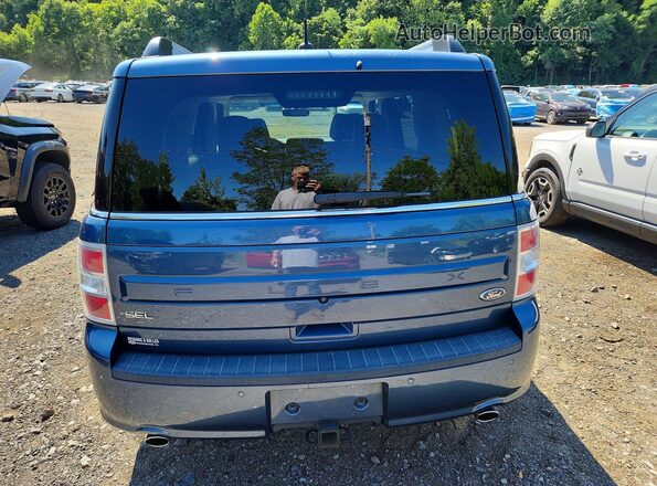 2FMGK5C88KBA00476 2019 FORD FLEX Blue Widok z tyłu