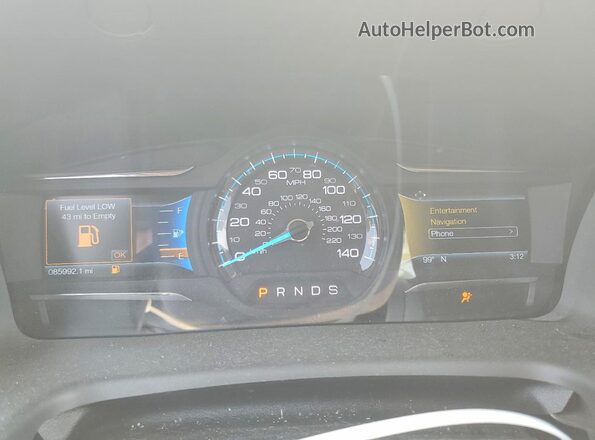 2FMHK6C80KBA28721 2019 FORD FLEX White Вид щитка приладів