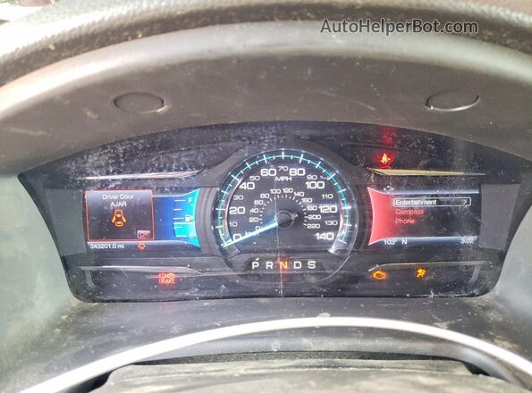 2FMHK6C84GBA04350 2016 FORD FLEX Blue Вид щитка приладів