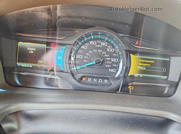 2FMHK6C84JBA15713 2018 FORD FLEX Charcoal Սարքավորումների վահանակի տեսք