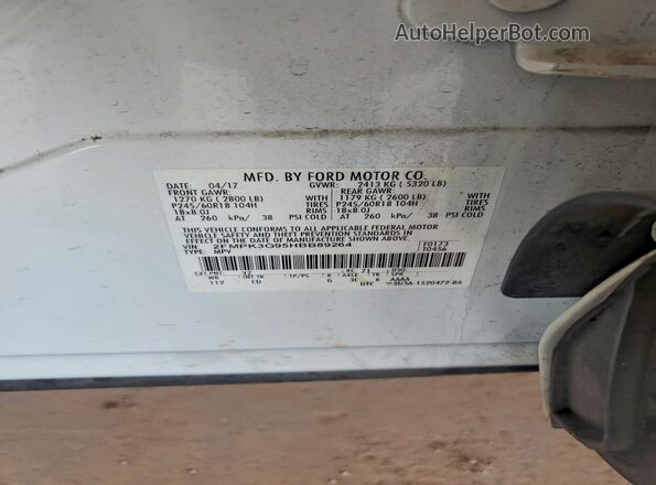 2FMPK3G95HBB89264 2017 FORD EDGE White Շարժիչի բաժամունքի տեսք