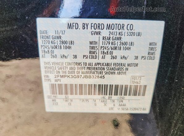 2FMPK3G97JBB32845 2018 FORD EDGE Black 360 interior view
