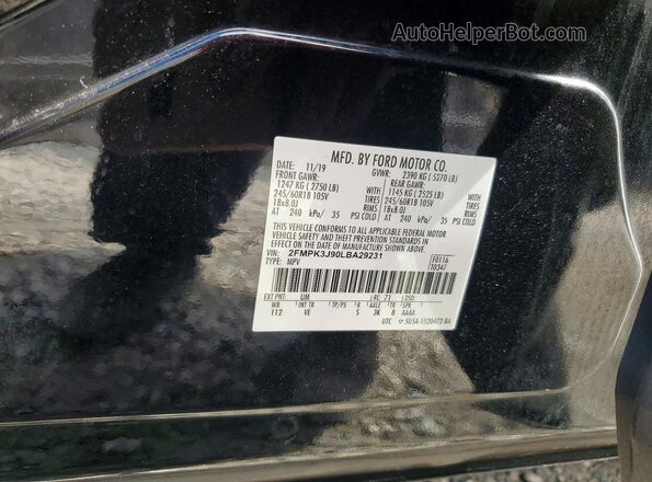 2FMPK3J90LBA29231 2020 FORD EDGE Black Вид наклейки з VIN-кодом