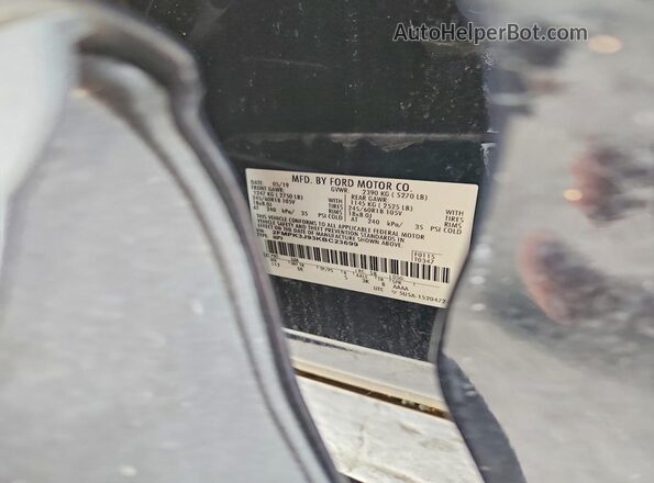 2FMPK3J93KBC23699 2019 FORD EDGE Черный Вид наклейки с VIN-кодом