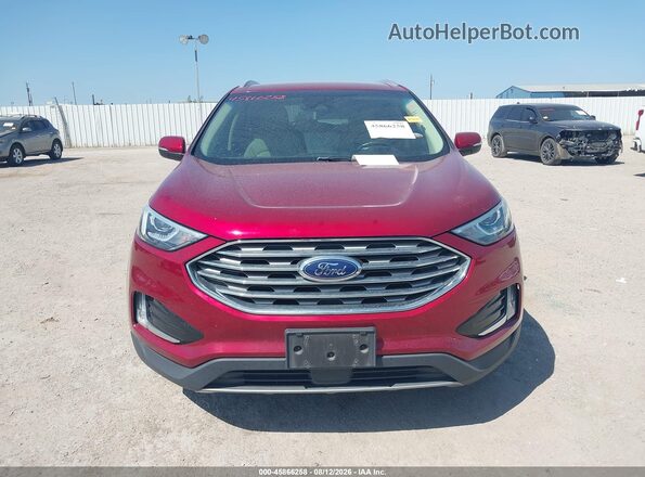 2FMPK3J94KBB34482 2019 FORD EDGE Burgundy Instrument cluster view