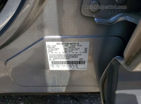 2FMPK3J96LBA44039 2020 FORD EDGE Серебряный Вид наклейки с VIN-кодом