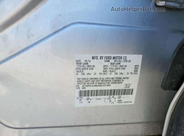 2FMPK3J98GBC51456 2016 FORD EDGE Silver Widok komory silnika