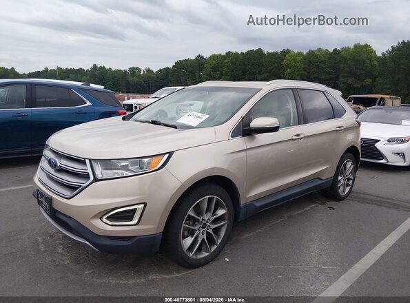 2FMPK3K82HBC40699 2017 FORD EDGE Champagne Առջևի ձախ երեք քառորդ տեսարան