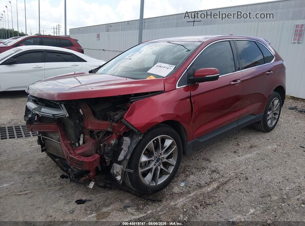 2FMPK3K82JBB72247 2018 FORD EDGE Burgundy Առջևի ձախ երեք քառորդ տեսարան