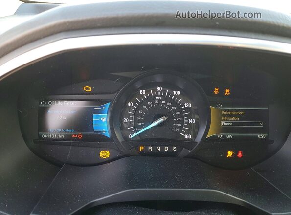 2FMPK3K82JBC55130 2018 FORD EDGE White Widok zestawu wskaźników